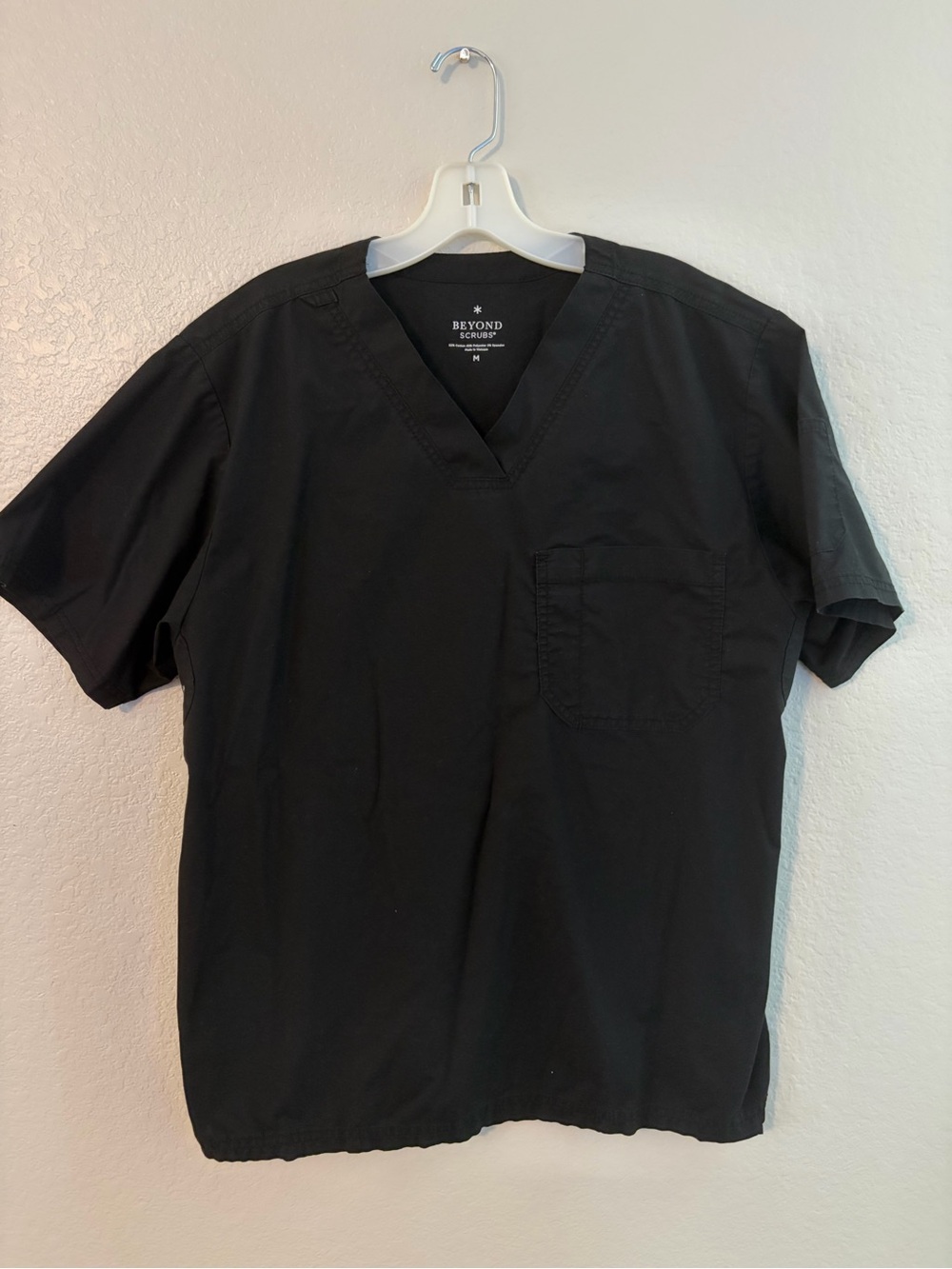 Unisex Beyond Scrubs Black V-Neck Short Sleeve Top